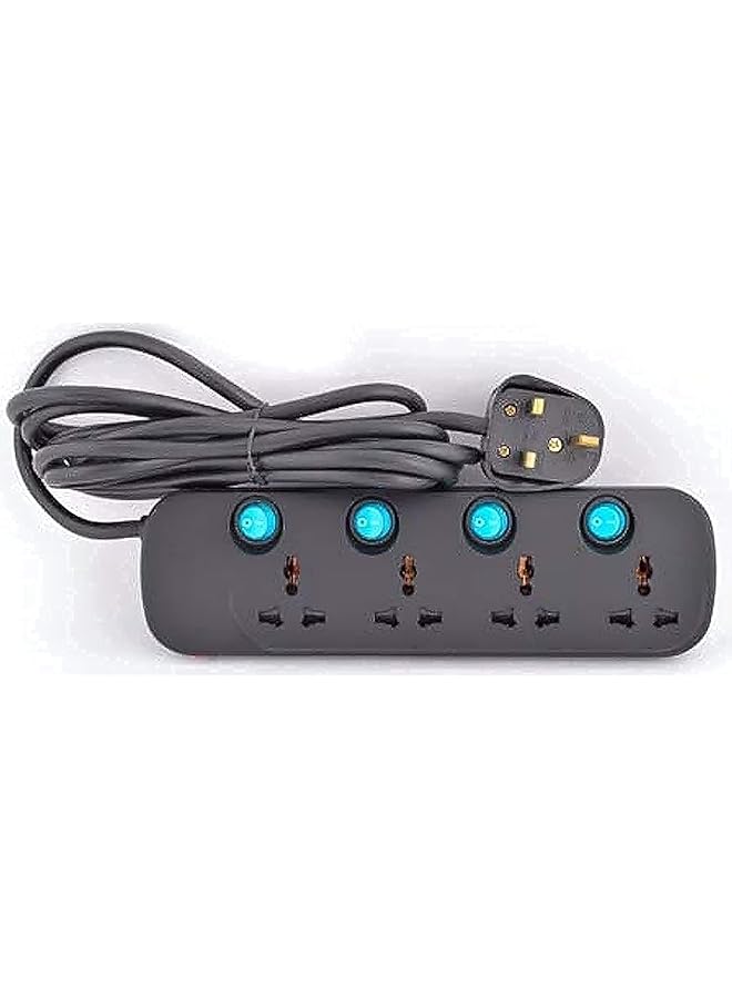 promass 4 Way Universal Socket Power Extension Tpb 624ab-3m (Black)