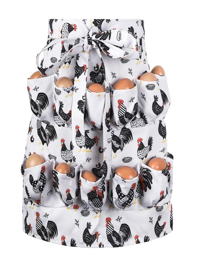 XLSXEXCL Egg Collecting Apron, 12 Pouches Chicken Egg Apron, Farmhouse Aprons for Chicken, Duck, Goose, Bird, Various Poultry Collection Parent-Child Activities - Image 1