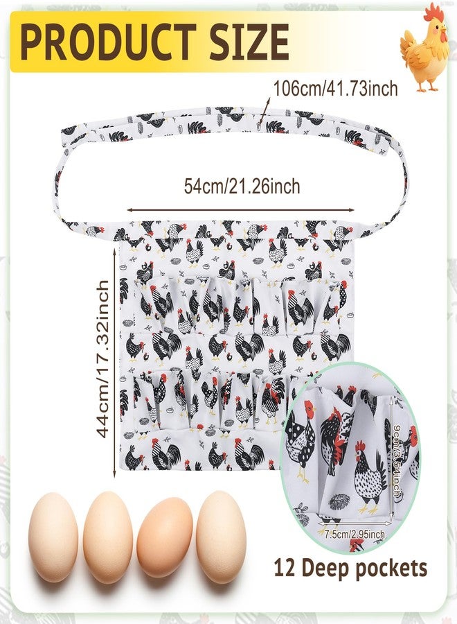 XLSXEXCL Egg Collecting Apron, 12 Pouches Chicken Egg Apron, Farmhouse Aprons for Chicken, Duck, Goose, Bird, Various Poultry Collection Parent-Child Activities - Image 2