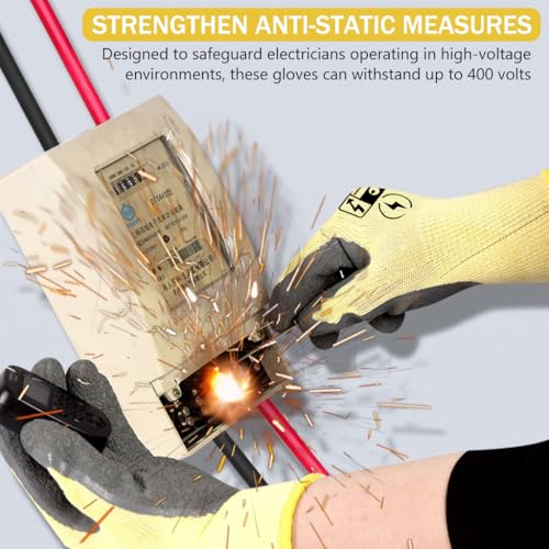 Serplex® 400V High Voltage Resistant Electrician Work Gloves with Full Palm Rubberization, Enhanced Dexterity & Comfort, Safety Certified for Men & Women, Prevents Electrical Shocks - Image 2