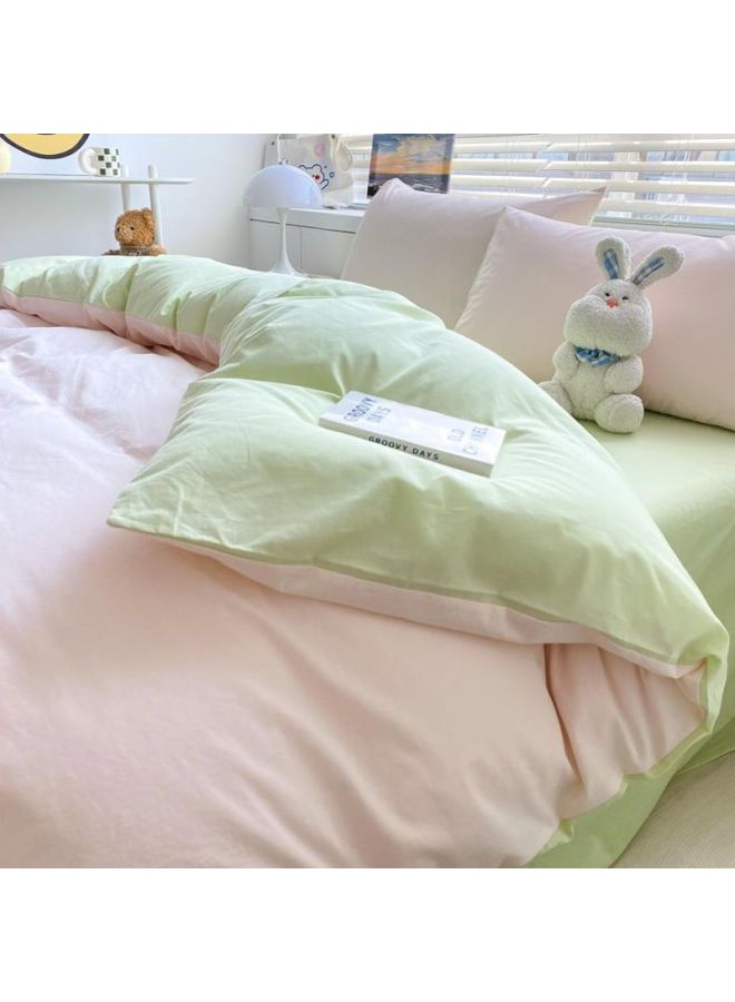 Generic Ins-style Simple Quilt Cover Single-piece Student Dormitory 150x 200x 230 Solid Color Single Bedroom Plaid Sanding Quilt Cover-Colour:Dm Milk Powder Bubble Green [soft And Waxy, Skin-friendly, Suitable For Sleeping Naked]-Specification:150x200cm Single Piece Quilt Cover - Image 1