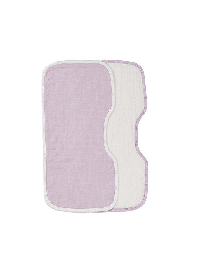 Under the Nile Organic Cotton Contoured Baby Muslin Burp Cloth Two Pack Set in Lavender