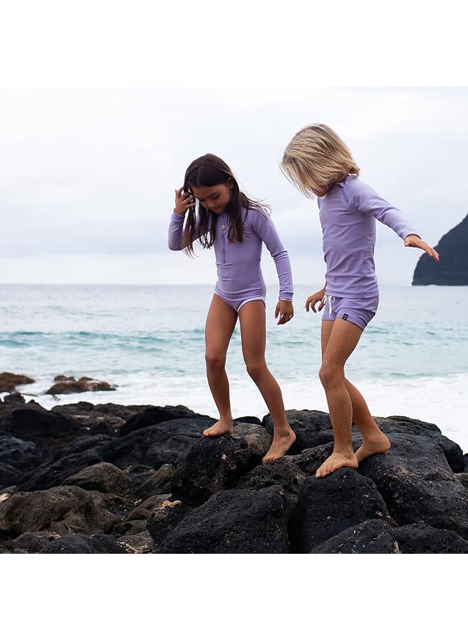 BEACH & BANDITS Ribbed Baby Swimsuit For Girl Xx Large Lavender - Image 2