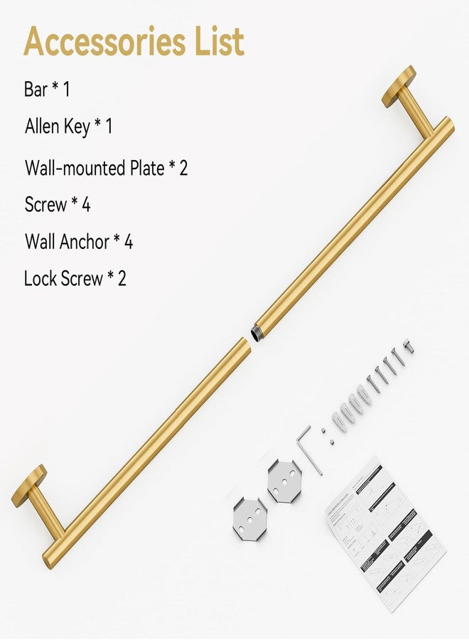 IOQ Brushed Gold Towel Bar, 30 Inch Towel Rack for Bathroom Wall-Mounted, SUS304 Stainless Steel, Total Length 32 Inch - Image 4