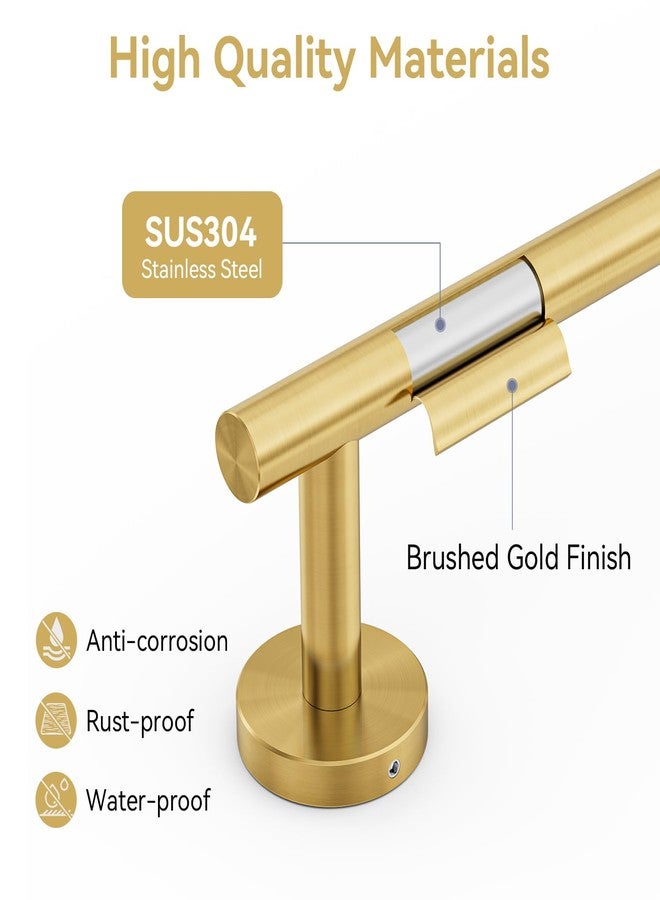 IOQ Brushed Gold Towel Bar, 30 Inch Towel Rack for Bathroom Wall-Mounted, SUS304 Stainless Steel, Total Length 32 Inch - Image 3