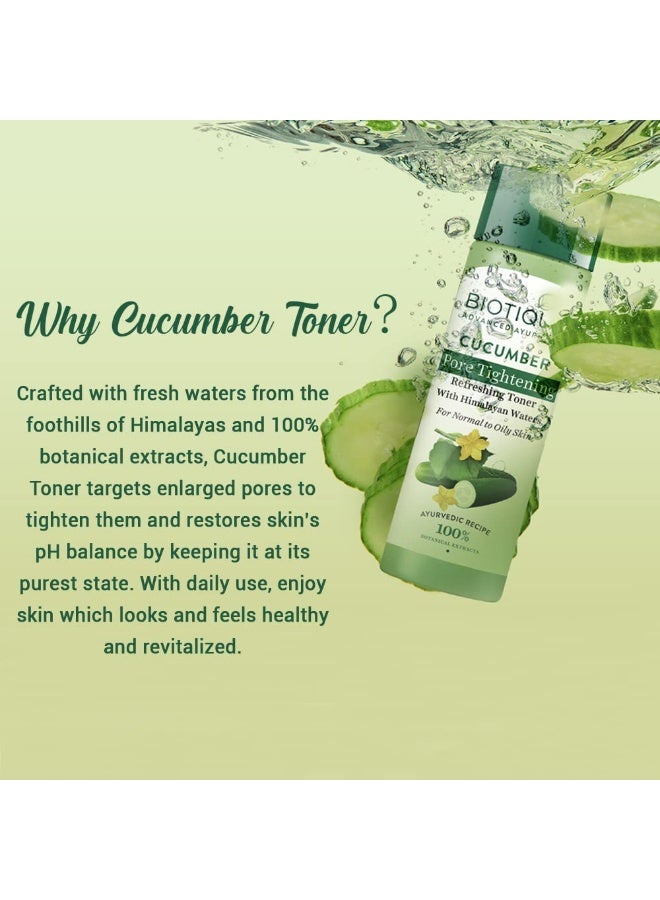 Biotique Cucumber Pore Tightening Toner| Ayurvedic and Organically Pure| Maintains Skin’s Natural pH |100% Botanical Extracts| Suitable for Normal & Oily Skin Types| 120mL - Image 4