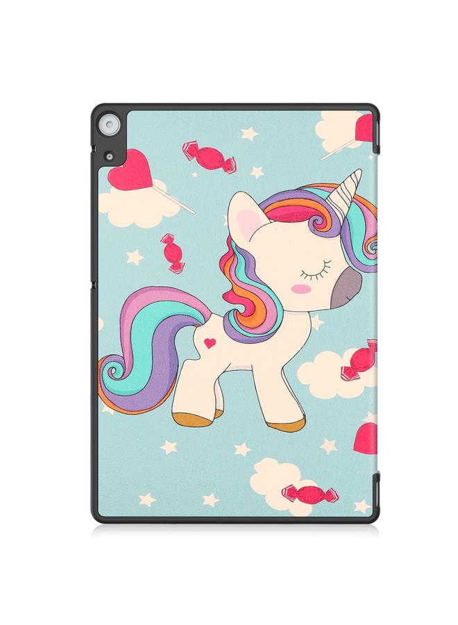 S-TOP Case For Docomo dtab D-51C Custer Painted 3-Fold Holder Leather Tablet Case - Image 2