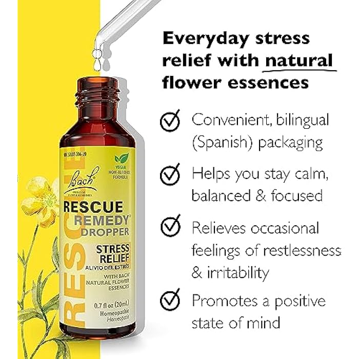 RESCUE Stress Relief & Sleep Support Bundle, Non-Alcohol Formulas, Bach Remedy Dropper 20mL 2-Pack Sleep Dropper 20mL, Homeopathic Flower Essences - Image 2