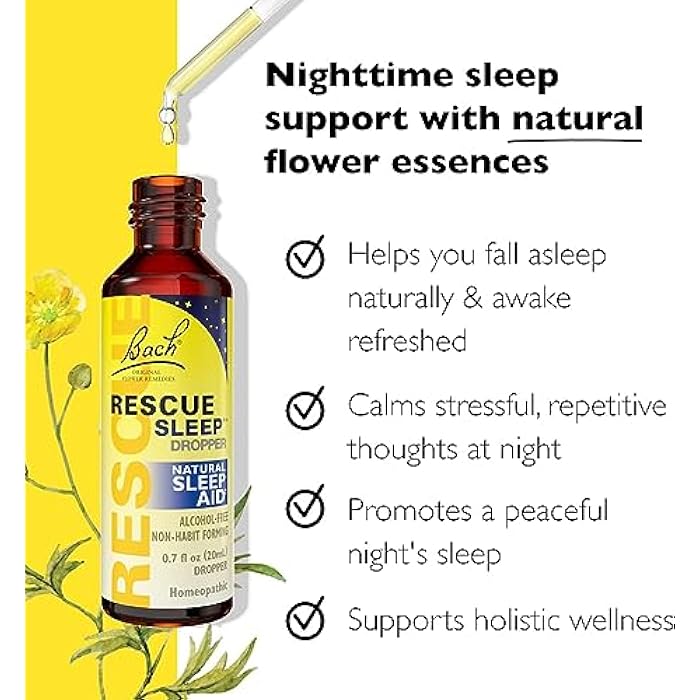 RESCUE Stress Relief & Sleep Support Bundle, Non-Alcohol Formulas, Bach Remedy Dropper 20mL 2-Pack Sleep Dropper 20mL, Homeopathic Flower Essences - Image 3