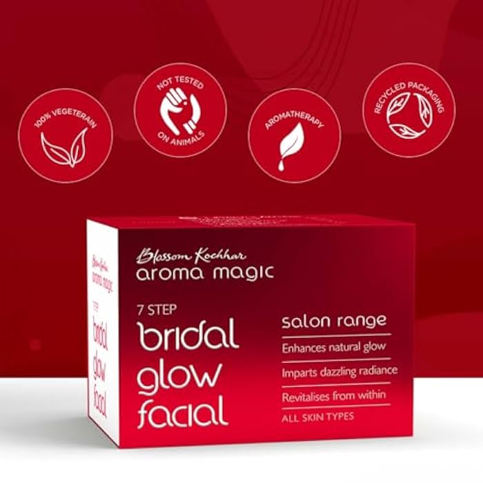 Aroma Magic مجموعة عناية الوجه للعروس من أروما ماجيك | 7 خطوات للحصول على إشراقة وبشرة متألقة | تنعش البشرة الباهتة وتغذيها بعمق | عناية بالبشرة للعروس بجودة الصالون في المنزل | مناسبة لجميع أنواع البشرة - Image 5