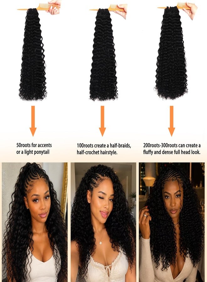 AMUMI Miracle Knots Feather Crochet Human Hair Blend Synthetic Hair for Black Women 16Inch 100Strands Curly Pre Separated Invisible Deep Wave Crochet Hair (T30, 16Inch) - Image 4