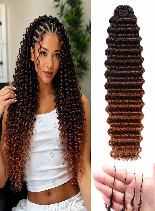 AMUMI Miracle Knots Feather Crochet Human Hair Blend Synthetic Hair for Black Women 16Inch 100Strands Curly Pre Separated Invisible Deep Wave Crochet Hair (T30, 16Inch) - Image 1