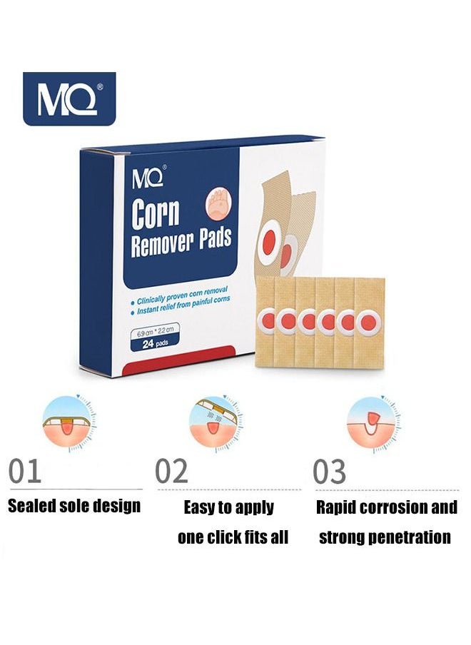 MQ - 24 Pcs Foot Corn Removal Plaster,Natural Ingredients,Foot Care Expert,Calluses Plantar Treatment,Relief Pain From Calluses, Corns, Blisters, Heel Frictions - Image 1