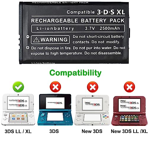 OSTENT 2500mAh 3.7V Rechargeable Lithium-ion Battery + Tool Kit Pack for Nintendo 3DS LL/XL - Image 3