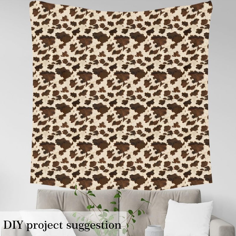 Feelyou Kids Cow Fur Printed Fabric by The Yard Cowhide Pattern Upholstery Fabric for Chairs 1 Yard Girls Farmhouse Western Farm Animal Skin Decorative Waterproof Outdoor Fabric Brown Outdoor Fabric - Image 3