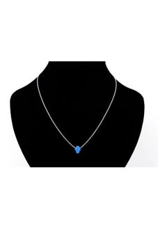 Fayrouz Jewellery Stainless Steel Blue Opal Chain Necklace 45cm Length  - Image 3
