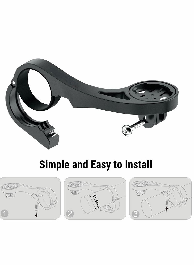 Excefore Out Front Mount Compatible with Garmin Edge GPS Bike Computer, XOSS G/G+, iGPSPORT GPS - Cycling Handlebar 25.4mm 31.8mm Light Holder Gopro Camera Bracket  - Image 4