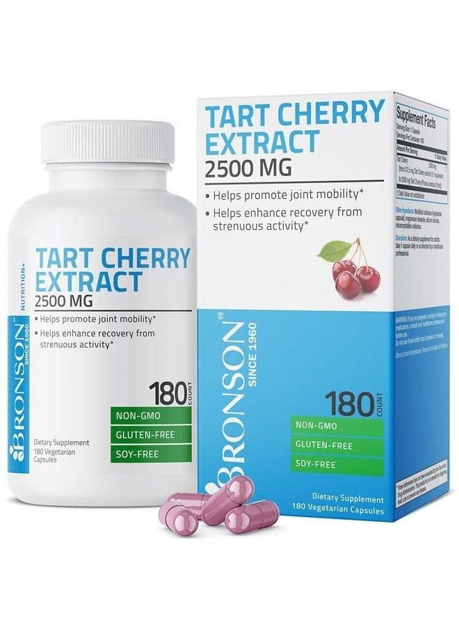 Tart Cherry Extract 2500 mg Vegetarian Capsules with Antioxidants and Flavonoids Non-GMO, 180 Count