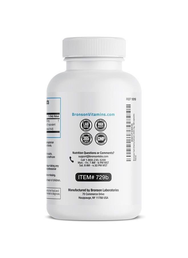 Tart Cherry Extract 2500 mg Vegetarian Capsules with Antioxidants and Flavonoids Non-GMO, 180 Count