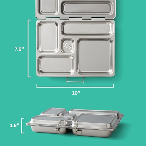 PlanetBox Rover Stainless Steel Bento Box Style Lunch Box Kit for Kids with 5 Compartments, Space Animals Edition includes Insulated Lunch Bag, Leakproof Food Containers and Matching Magnets - Image 2