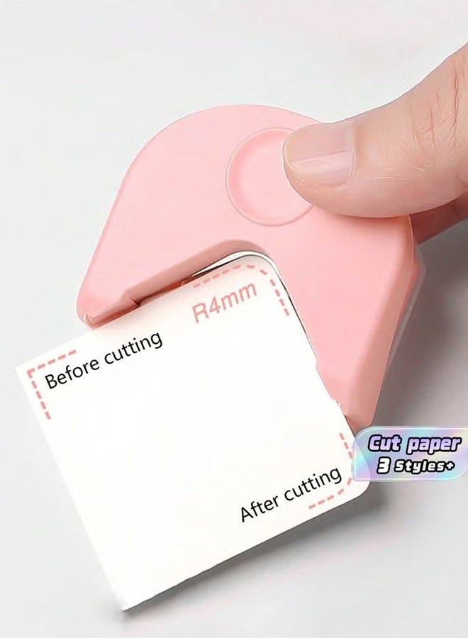 YJ Paper Corner Rounder, R4 Corner Cutter with Metal Cutting Edge and Removable Waste Tray, Press-Down Photo Cutter for Cards, Paper Crafts and Scrapbooking (Pink, 6 × 5.5 × 2 cm) - Image 2