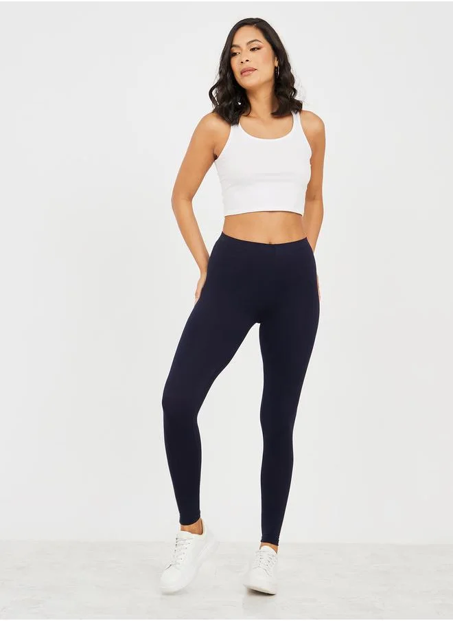 ستايلي Elastic Waistband Basic Leggings