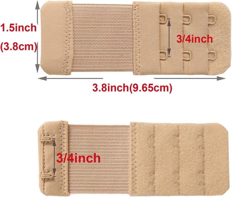 SAMGU Store Women's Bra Extenders 2 Hook / 3 Hook / 4 Hook / 5 Hook / 6 Hook, Soft Stretchy Back Bra Extension Strap - Image 2