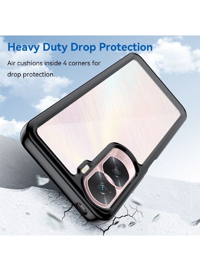 RUGGED SHIELD Honor 90 Lite Case, Transparent Acrylic Back Panel + Soft TPU Soft Edge, Fashion Shock-Absorption Anti-Drop Protective Case Cove for Honor 90 Lite (6.7"), Black  - Image 5