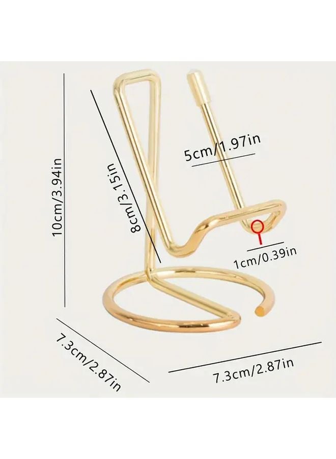 حامل لوحي هاتف ذهبي مينيماليستي للطاولة الجانبية للسرير ومطبخ سطح المكتب - Image 4