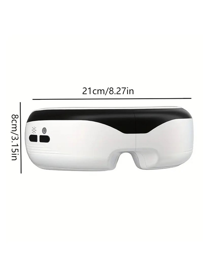 Hihonor Eye Massager with Heat and Cooling for Migraines, Dry Eyes, Dark Circles, Rechargeable Bluetooth Music Heat Cold Eye Massager Improve Sleeping - Great Gifts for Woman and Man (White)  - Image 3