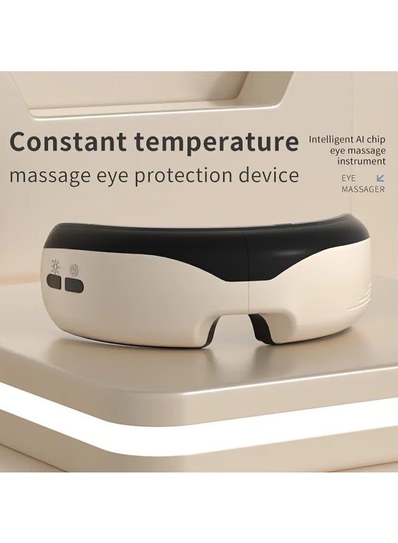 Hihonor Eye Massager with Heat and Cooling for Migraines, Dry Eyes, Dark Circles, Rechargeable Bluetooth Music Heat Cold Eye Massager Improve Sleeping - Great Gifts for Woman and Man (White)  - Image 4