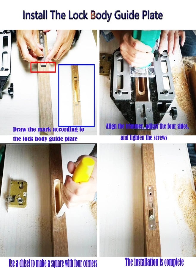 ZMURED Aluminum Alloy Door Hinge Jig ，Door Hinge Hole Woodworking Hole Opener Slotting Locator ，Hinges for Wood Cabinet Kitchen Door Lock Installation - Image 5