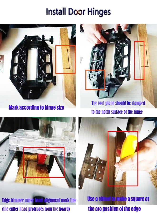 ZMURED Aluminum Alloy Door Hinge Jig ，Door Hinge Hole Woodworking Hole Opener Slotting Locator ，Hinges for Wood Cabinet Kitchen Door Lock Installation - Image 4