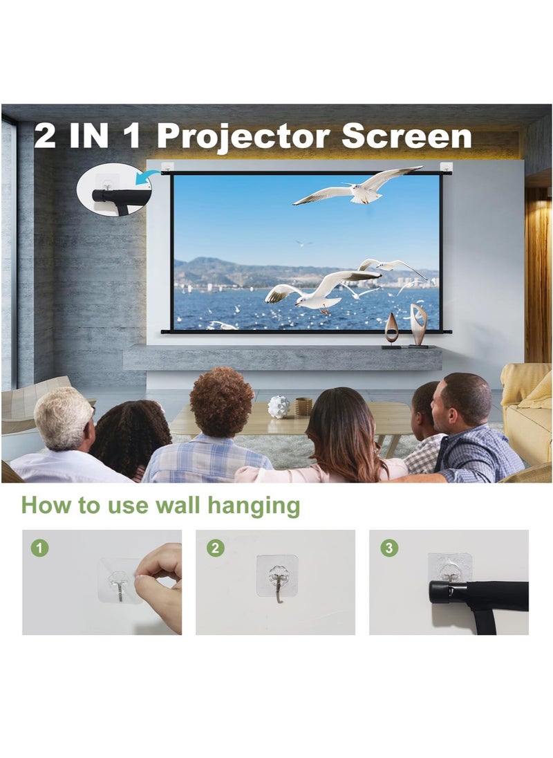FlashHawk 2025 Upgraded 84inch Projector Screen for Daylight Viewing, Indoor Outdoor Portable 16:9 4K HD Movie Screen with Carry Bag  - Image 3
