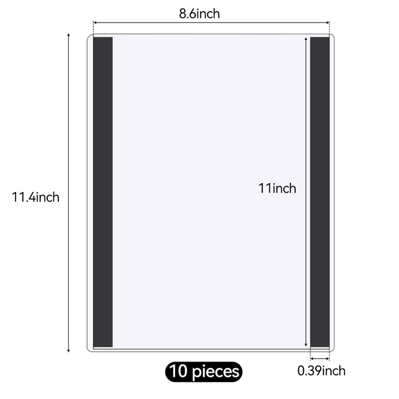 Nufiwra 10 Pcs 8.5'' x 11'' Rigid Magnetic Sign Holders - Clear Plastic Document Frames with Magnet Borders for Letter Size Posters - Perfect for Home, Office, and Store Displays - Image 2