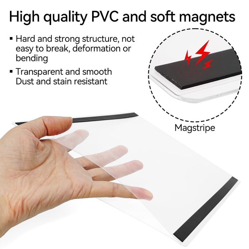 Nufiwra 10 Pcs 8.5'' x 11'' Rigid Magnetic Sign Holders - Clear Plastic Document Frames with Magnet Borders for Letter Size Posters - Perfect for Home, Office, and Store Displays - Image 3