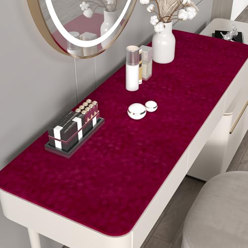 CHIHUT 12”x100” Self Adhesive Velvet Drawer Liner Sheets Dark Red Velvet Flock Contact Paper Roll Soft Felt Liner for Drawer Dresser Jewelry Box Removable Solid Red Felt Wallpaper for Bedroom - Image 4