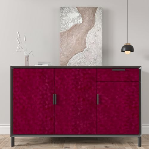 CHIHUT 12”x100” Self Adhesive Velvet Drawer Liner Sheets Dark Red Velvet Flock Contact Paper Roll Soft Felt Liner for Drawer Dresser Jewelry Box Removable Solid Red Felt Wallpaper for Bedroom - Image 5