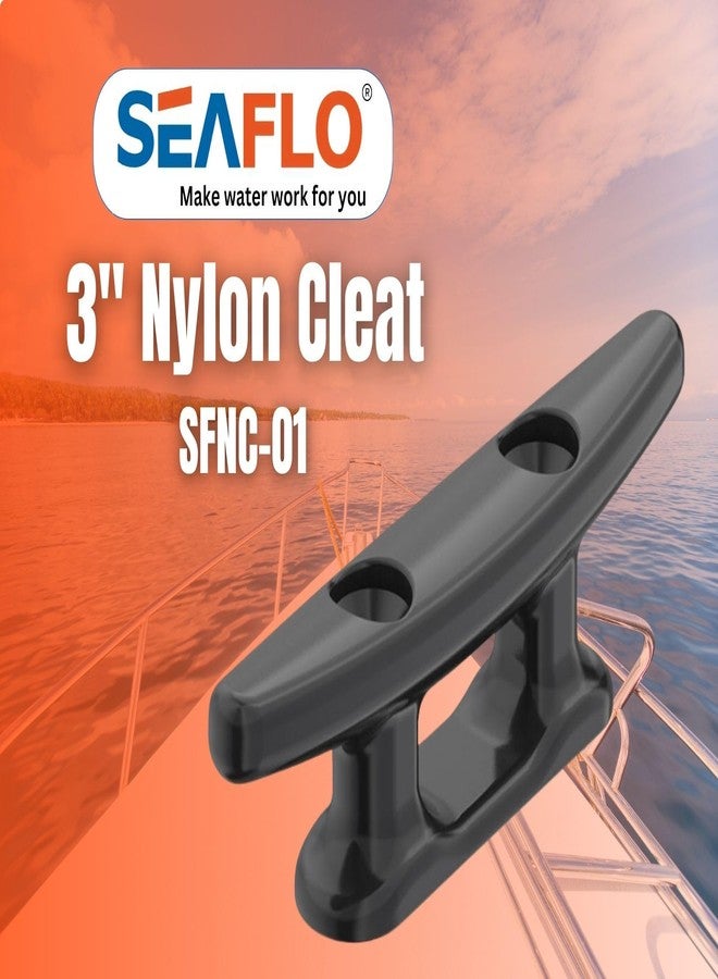 SEAFLO 3" Boat Cleat Black Nylon Dock Cleat Kayak Cleat(3", 2-Pack) - Image 2