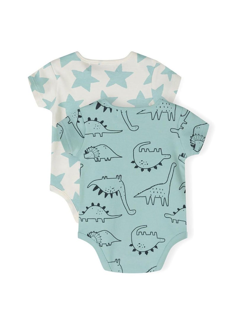 MINOTI 2-Pack Short Sleeve Baby Bodysuits with Snap Closures - Image 2