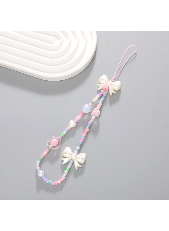 NIBEMINENT Beaded Phone Lanyard, Anti Lost Removable Wrist Strap, K2080 Color Bracelet Pendant, Phone Keychain Lanyard