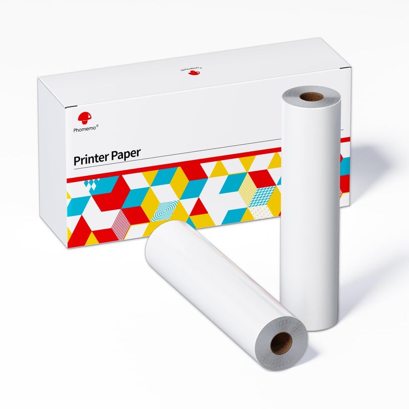 Phomemo Quick-Dry US Letter Size 8.5 x 11 Inch Thermal Printer Paper Rolls, Thermal Paper for M08F-Letter Portable Printer, for Picture, Business, Homework, 2 Rolls/100sheets - Image 1