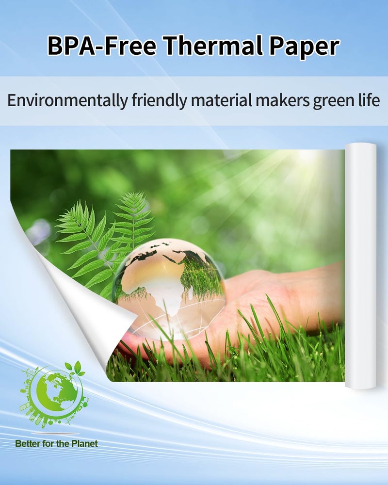 Phomemo Quick-Dry US Letter Size 8.5 x 11 Inch Thermal Printer Paper Rolls, Thermal Paper for M08F-Letter Portable Printer, for Picture, Business, Homework, 2 Rolls/100sheets - Image 4