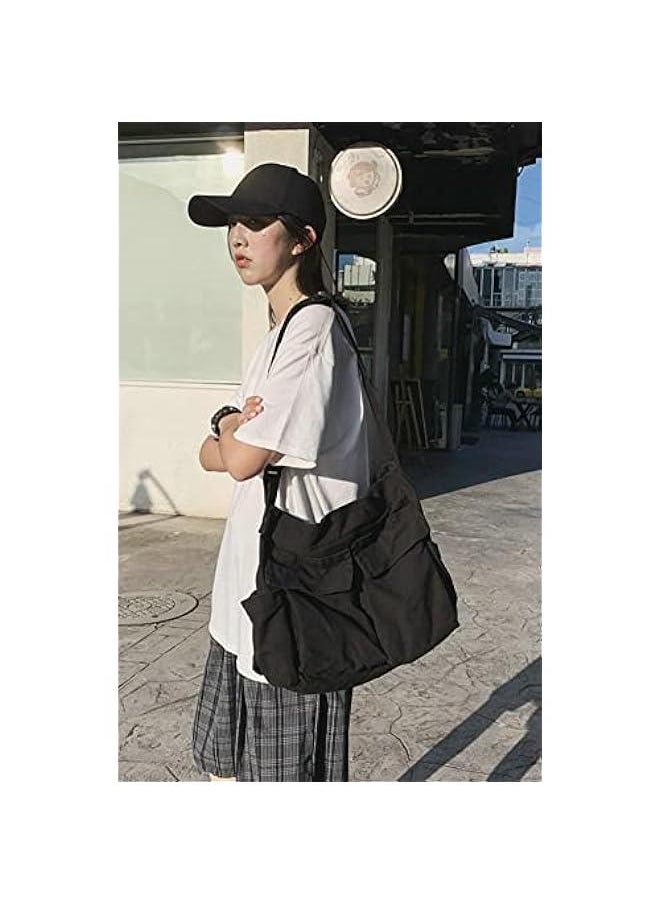 Generic - Wen Men Crossbody Shoulder Bag Large Tote Bag with Multiple Pockets Canvas Messenger Tote Bag for Wen and Men - Image 1
