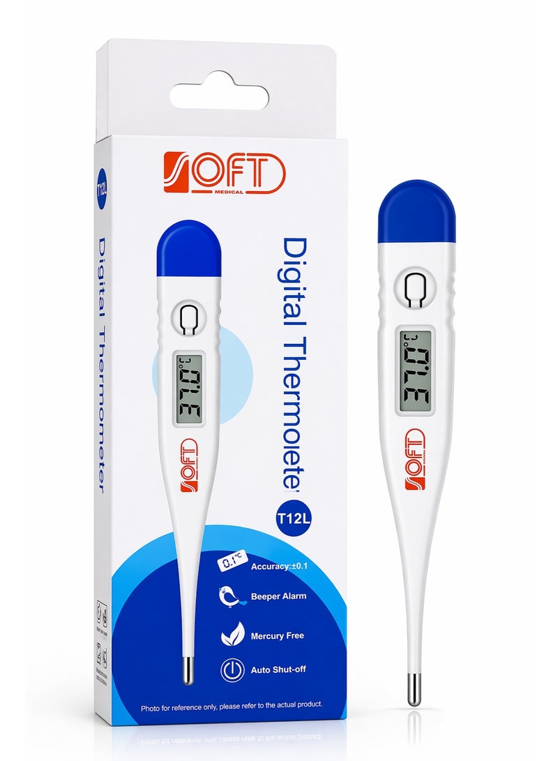 سوفت ترمومتر رقمي طبي SOFT Medical T12L – ميزان حرارة إلكتروني بدقة ±0.1، إنذار صوتي، خالٍ من الزئبق، إيقاف تلقائي - Image 3