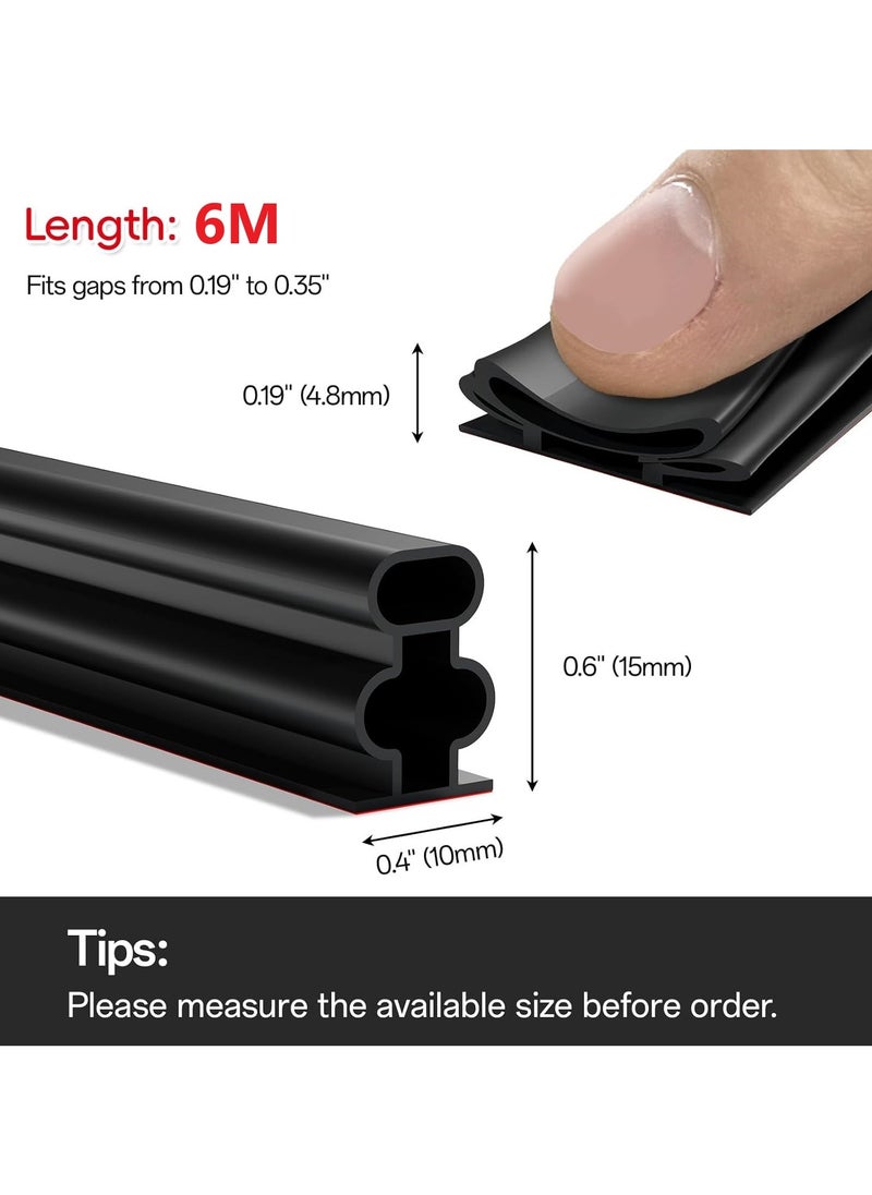 RATSAW - Door Weather Stripping Door Seal Strip 6 M Self-Adhesive Rubber Door Insulation Weather Strip for Window and Door Soundproofing Upgraded Version Weatherstripping for Door Frame Gap Blocker - Image 1