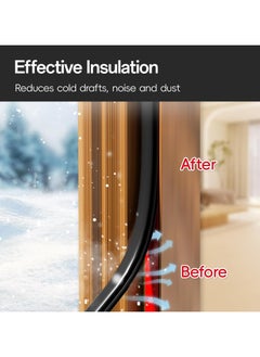 RATSAW Door Weather Stripping Door Seal Strip 6 M Self-Adhesive Rubber Door Insulation Weather Strip for Window and Door Soundproofing Upgraded Version Weatherstripping for Door Frame Gap Blocker  - Image 3