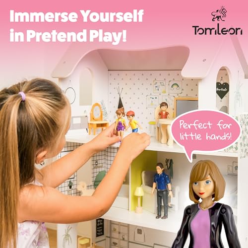 TOMLEON Dollhouse People, Bendable Dollhouse Family Set – 9 Poseable Figures Including Grandpa, Grandma, Mom, Dad, Sister, Brother, Cousins, and a Baby Girl – Perfect for Dollhouse Play and Imaginative Fun - Image 5