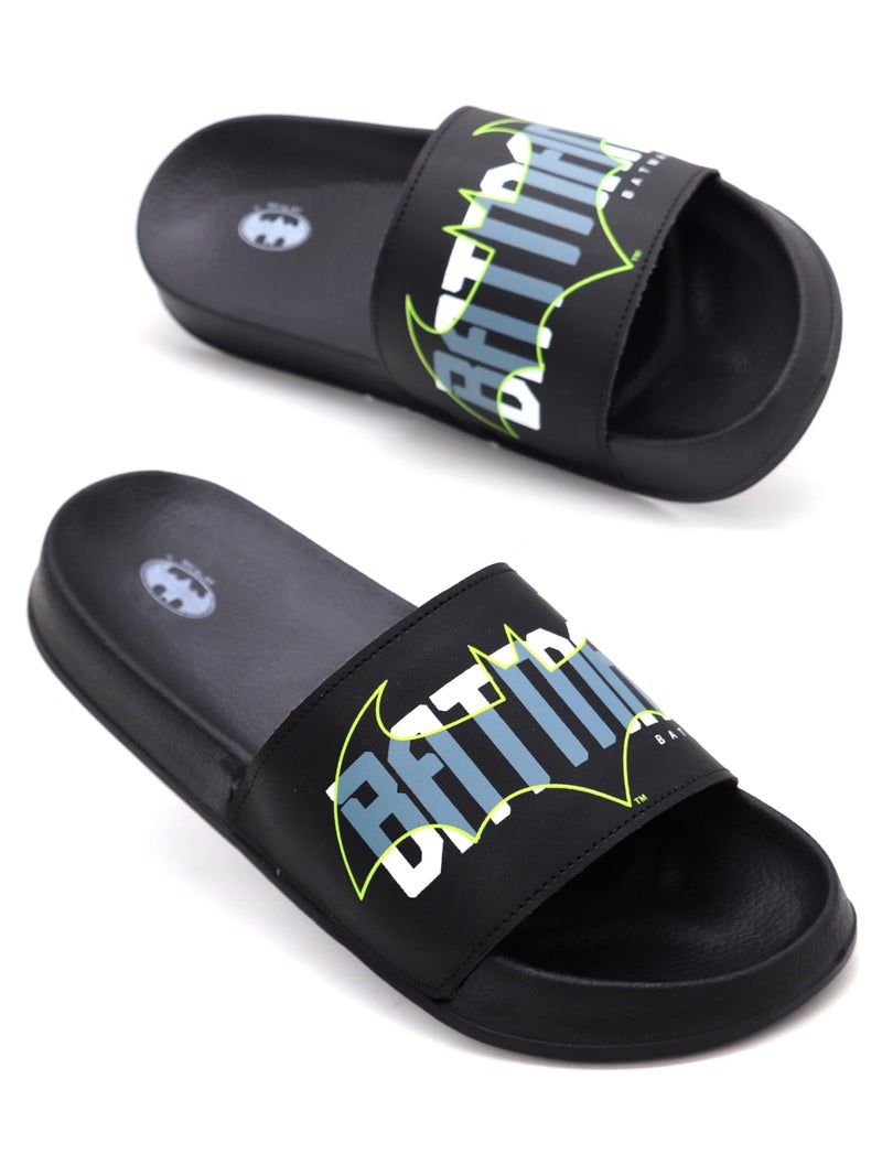 SVAAR Authentic Batman Edition Men's Classic Ultra Soft Sliders/Slippers with Cushion Footbed | Waterproof & Everyday Flip Flops for Gents/Boys Black - Image 1