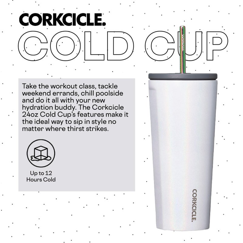 Corkcicle Cold Cup Insulated Tumbler with Lid and Straw  Unicorn Magic  24 oz - Reusable Water Bottle Keeps Beverages Cold for 12hrs  Hot 5hrs - Cupholder Friendly Tumbler  Lid for Flexible Sipping - Image 2